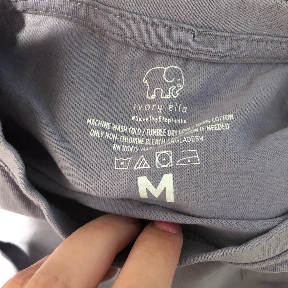 Long sleeve tshirt purple ivory Ella - Picture 3 of 3